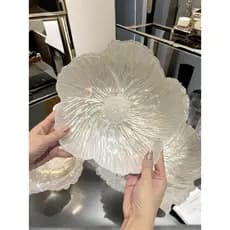 Estilo europeu flor cristal vidro prato de frutas grande casa requintado bandeja chá lanche mesa frontal sala estar mesa