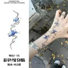 Adesivos de tatuagem de lótus de gelo cor à prova d'água feminino de longa duração estilo ins mão para trás menina quent