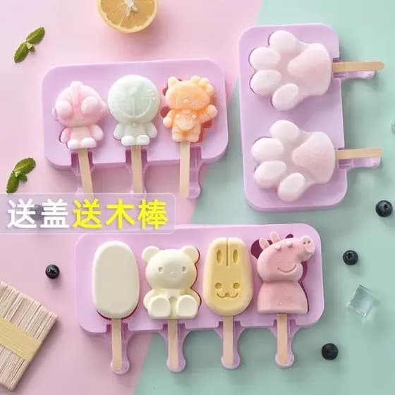 Molde de sorvete de Silicone doméstico caseiro queijo vara gelo fazendo sorvete cubo de gelo congelado velho picolé bolo