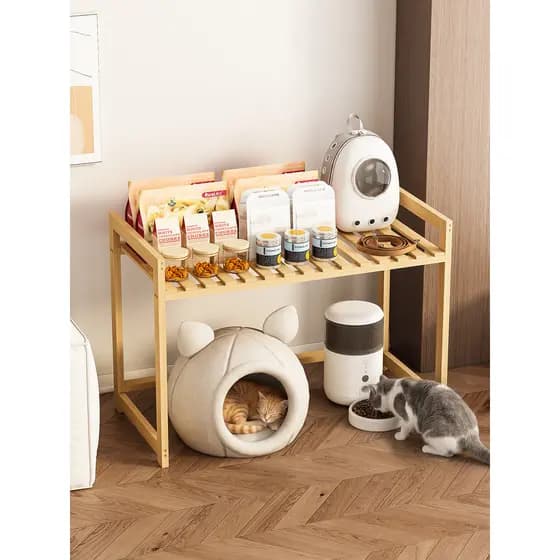 Rack de escalada para gatos, madeira sólida, acima da maca de gato, suprimentos para animais de estimação, rack de armaz
