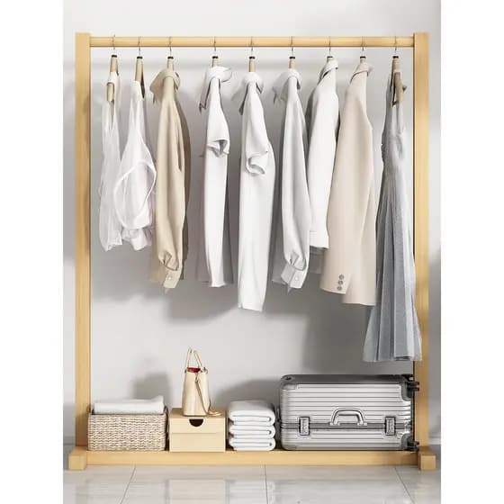 Rack de casaco fixo de madeira maciça, prateleira simples 2026, novo estilo, suporte de carga, rack de colocação, armaze