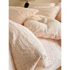 Cama de veludo com leite esculpido, conjunto de quatro peças, lençol de inverno, engrossado, dupla face, capa de edredom