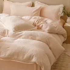 Outono inverno engrossado esculpido veludo cama conjunto de quatro peças dupla face velo capa edredão leite Coral veludo