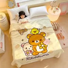 Verão puro algodão dos desenhos animados rilakkuma verão legal colcha algodão bonito rilakkuma ar condicionado colcha es