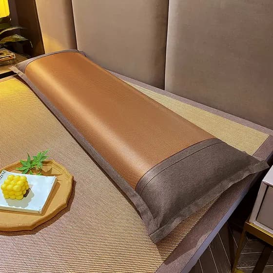 2026 verão novo estilo simples moda Retro pequeno fresco gelo Rattan sensação legal cama doméstica dupla longa fronha