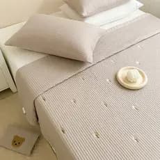 Capa de cama dupla face de algodão puro, resistente à sujeira, café, estilo coreano, acolchoado, acolchoado, algodão pur