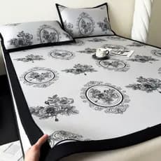 Hepburn estilo legal Jacquard tapete de seda gelo legal conjunto de três peças dobrável estudante cama esteira máquina l