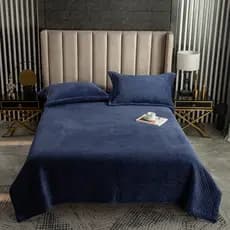 Inverno quente três camadas engrossado lençol Tatami cor sólida cobertor dupla face velo capa de cama conjunto de três p