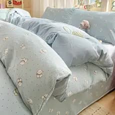 Conjunto de quatro peças de fio duplo roupa de cama 2026 primavera verão novo estilo respirável capa de edredão capa de