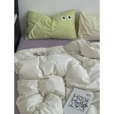 Ins cama de algodão lavado simples conjunto de quatro peças seda gelo não algodão puro algodão lençol capa de edredão do