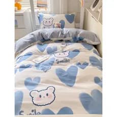 Dormitório estudantil de algodão puro, cama de solteiro, conjunto de três peças, capa de edredom de algodão, lençol infa