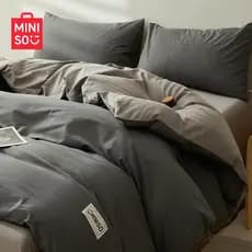 MINISO capa de edredom de algodão puro, peça única, 150x200x230 folhas, dormitório, capa de edredom única, 2026, novo es