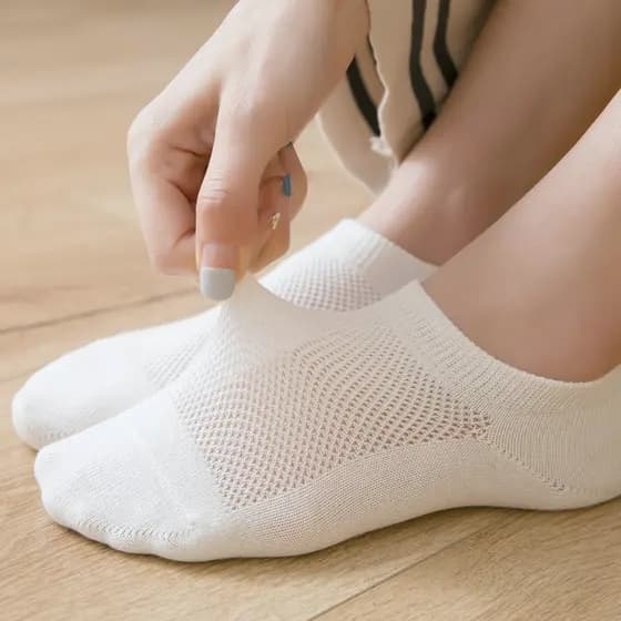 Estilo japonês antiderrapante salto senhoras barco meias finas malha respirável meias invisíveis verão feminino faculdad