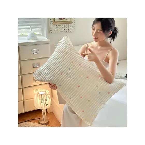 Bonito absorvente de suor Puff algodão macio ceroso travesseiro toalha classe A gaze grossa travesseiro toalha 1 par pac