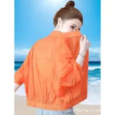 2026 novo estilo protetor solar roupas femininas primavera verão estilo fino moda pequena solta jaqueta curta feminina C