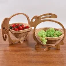 Cesta de frutas de bambu de alta qualidade dobrável cesta de frutas ornamentos de bambu moda criativa cesta de bambu pot