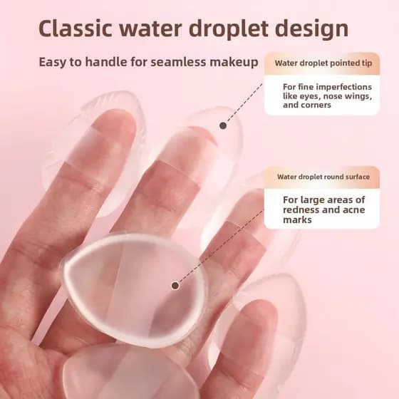 Novo estilo de Silicone Puff transparente polegar detalhes não coma pó 0 comer pó fundação creme líquido forma repetida