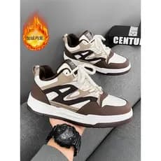 Sapatos masculinos de alta qualidade primavera 2026 novo estilo All-Match na moda tênis juventude forro de lã engrossado