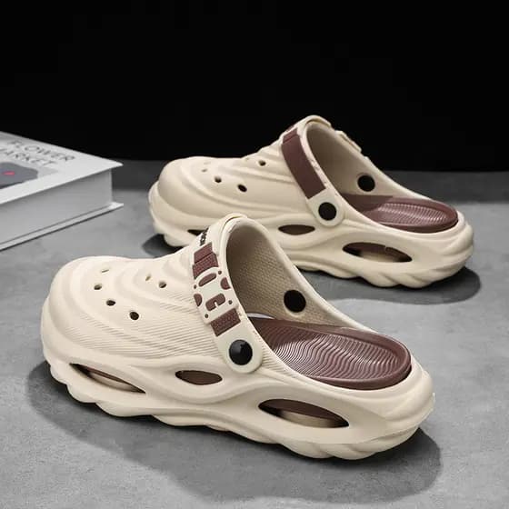 Buraco sapatos masculinos verão ao ar livre usar antiderrapante pisando merda sentir Baotou chinelos adolescentes casuai