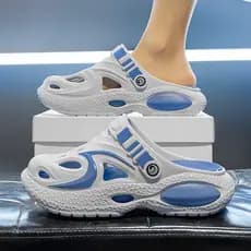 Buraco sapatos masculinos 2026 novo estilo verão exterior usar sola grossa sandálias esportivas aumentadas meninos dupla