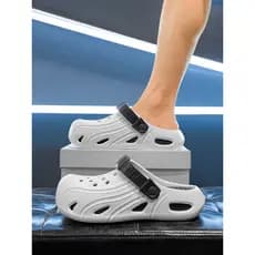 Sapatos masculinos estilo verão exterior usar antiderrapante resistente ao desgaste chinelos cobertos de dedo do pé masc