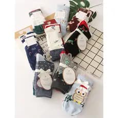 Exportado para a Europa América Traje de Natal Meias Femininas Pequenos Presentes Meias Tubo Médio Decoração Algodão Bon