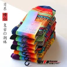 Comércio exterior exportado para o japão homens mulheres casal meias de algodão puro estilo étnico fio de algodão Retro