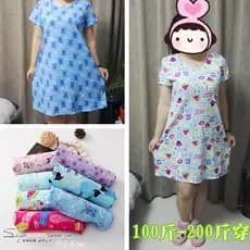 Exportação de comércio exterior senhoras pijamas de manga curta camisola solta mais gordura plus Size gordura mm100kg do