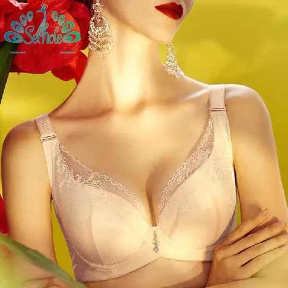 Marca renda copo fino confortável respirável anel de aço sutiã com anel de aço reunindo seios ajustáveis senhoras roupa