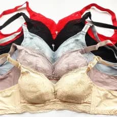Renda copo fino confortável respirável sutiã sem fio Push-Up suporte superior seios ajustáveis senhoras roupa interior 2