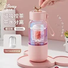 Disney genuíno autorizado copo de água de vidro magnético senhoras portátil acompanhando flor xícara de chá chá separaçã