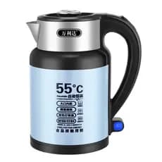Wanlida chaleira elétrica com isolamento térmico, aço inoxidável, água fervente, camada dupla, isolamento térmico, Anti-