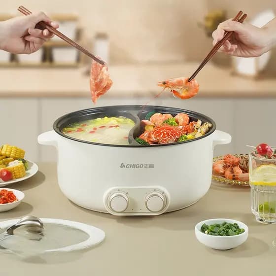 Z Zhigao Pato Mandarim Panela Quente Fogão Elétrico Doméstico Integrado Multi-Função 5l Panela Antiaderente de Grande Ca