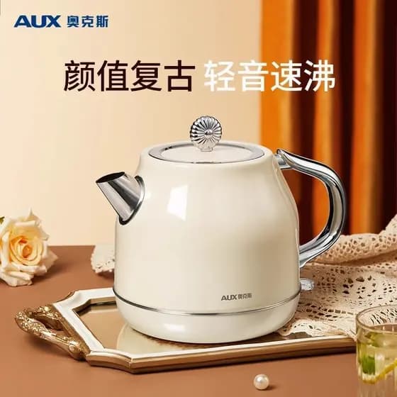 Aox chaleira elétrica chaleira isolamento integrado doméstico Retro 304 aço inoxidável desligamento automático chaleira