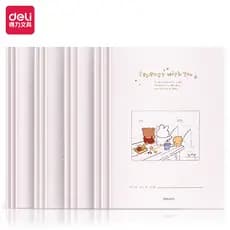 Deli livro de linha de carro coreano pequeno fresco costura livro feminino simples b5 grande superfície macia cópia estu