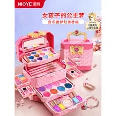 Crianças cosméticos conjunto de brinquedos não-tóxico lavável genuíno conjunto completo princesa maquiagem caixa de pres