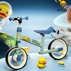 B.Duck pequeno pato amarelo deslizante equilíbrio bicicleta crianças sem Pedal roda dupla bicicleta 2-6 anos de idade ap