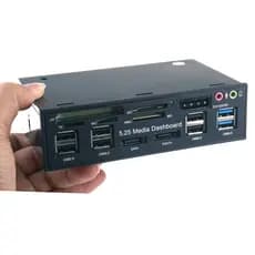Frete grátis 525E posição de unidade óptica frontal leitor de cartão de painel multifuncional e-SATA usb3.0 grande 4 pin