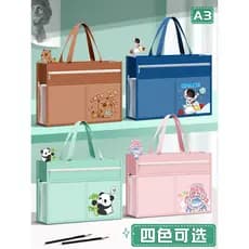 Bolsa de arte A3 Bolsa de arquivo de tamanho grande 8 aberta 8k portátil estilo zíper bolsa de Tutorial para meninas gra