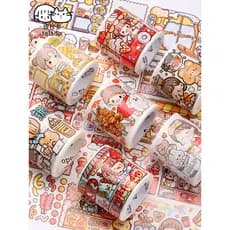 Fita manual Série Tirado Conjunto completo de adesivos em rolo inteiro Material decorativo Adesivo de cartão Goo Coração