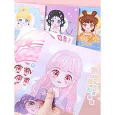 Vestir-se adesivos meninas crianças brinquedos linda princesa vestir-se adesivos adesivos dos desenhos animados personag