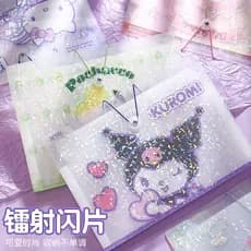 Sanrio genuíno autorizado a4 teste clipe de papel estudante aparência dedicada dos desenhos animados pasta saco de armaz
