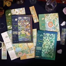 Caderno de ligação de cola sem fio, série de jardim secreto, dourado frio, retrô, linha Horizontal, aparência, notebook