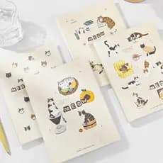 Primeiro produto Kitten Small Things B5 Capa de borracha espessada 144 páginas 192 páginas Livro de linha Horizontal Cad