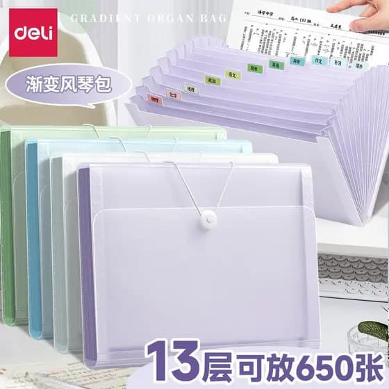 Pasta Deli Livro de informações multicamadas Bolsa de órgão Bolsa de arquivo Bolsa de armazenamento de papel de teste Cl
