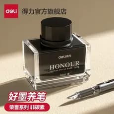 Deli Honor Series Caneta-tinteiro Tinta Caneta-tinteiro sem carbono Preto Premium Caneta-tinteiro sem bloqueio Tinta Azu