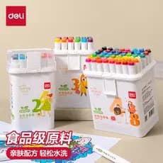 Deli Marker Caneta aquarela de qualidade alimentar Lavável Marcador de duas cabeças de 24 cores Fórmula adequada para a