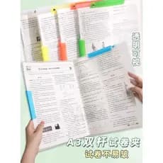 Pasta rotativa para carrinho A4 Bolsa de armazenamento de papel de teste Inserção transparente Alunos do ensino médio Pa