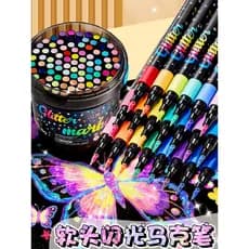 Manual empilhável colorido de 36 cores Caneta de giz dedicada com 24 brilhos