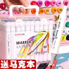 Caneta marcadora de duas cabeças genuína, conjunto de canetas aquarela para crianças, 48 cores, 36 cores, Design de arte